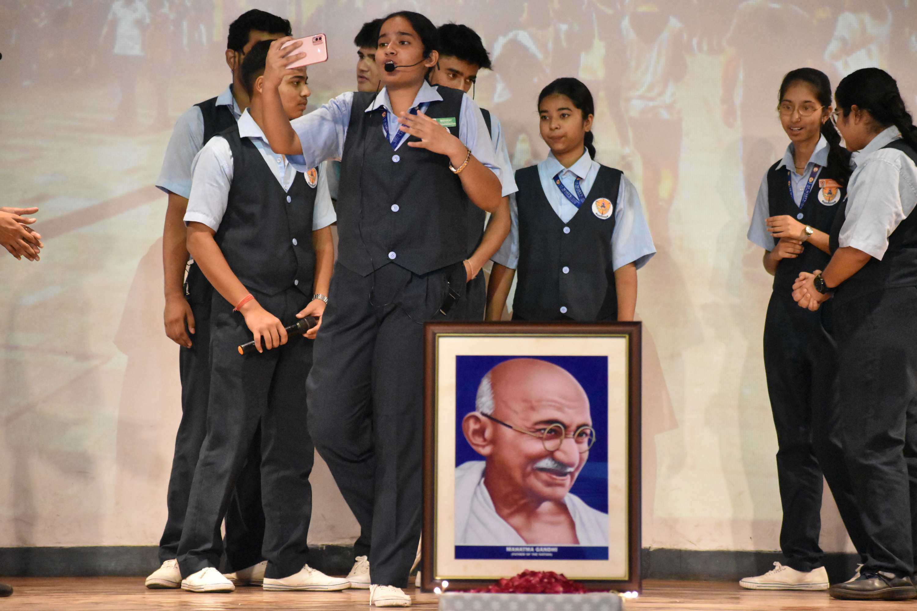 Gandhi Jayanti Assembly by Class 11B