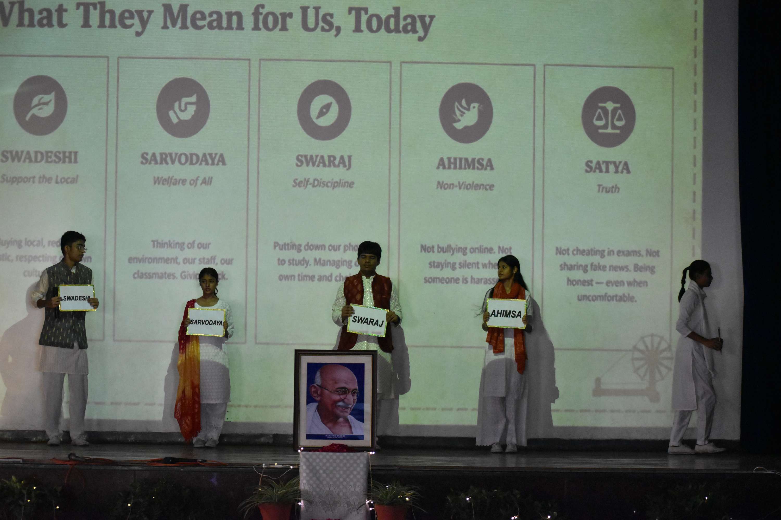 Gandhi Jayanti Assembly by Class 11B