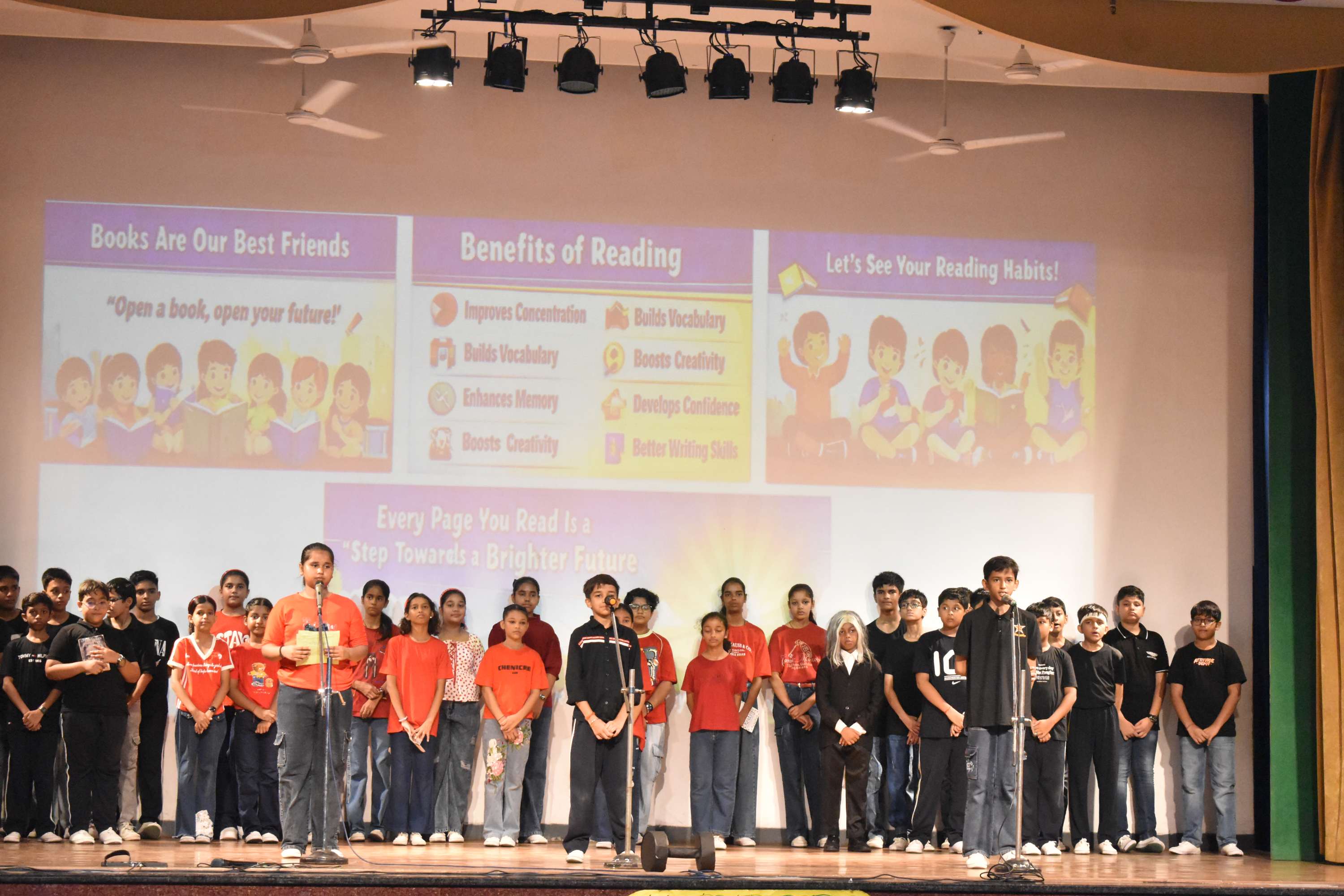 Assembly by Class 7C on Importance of Reading Habit